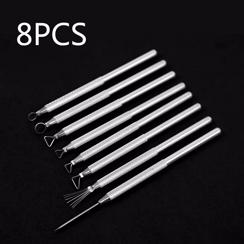 Model Kit Perfect Grade - 8-teiliges Aluminiumstab-Keramikwerkzeug-Set, Tonmodellierwerkzeuge, Töpfermodelliermesser und Schaber