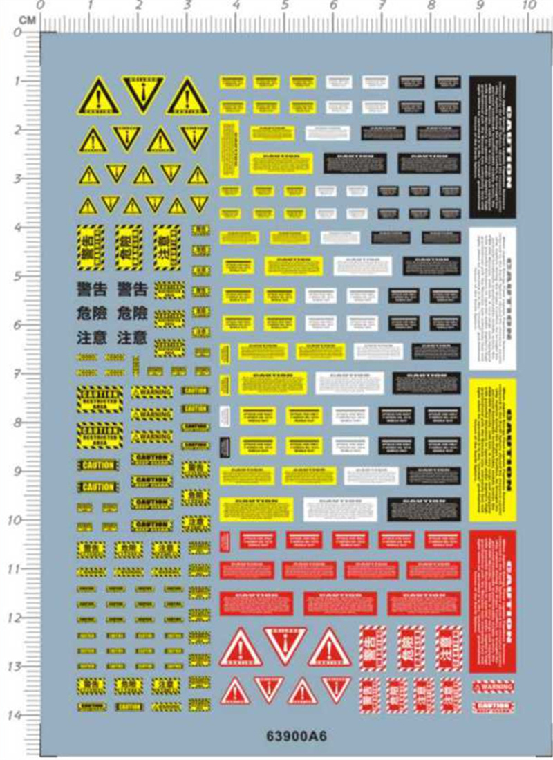 Model Kit Water Decal - Warnhinweis: Gefahr – Wasserrutsche-Aufkleber für Modellbausatz