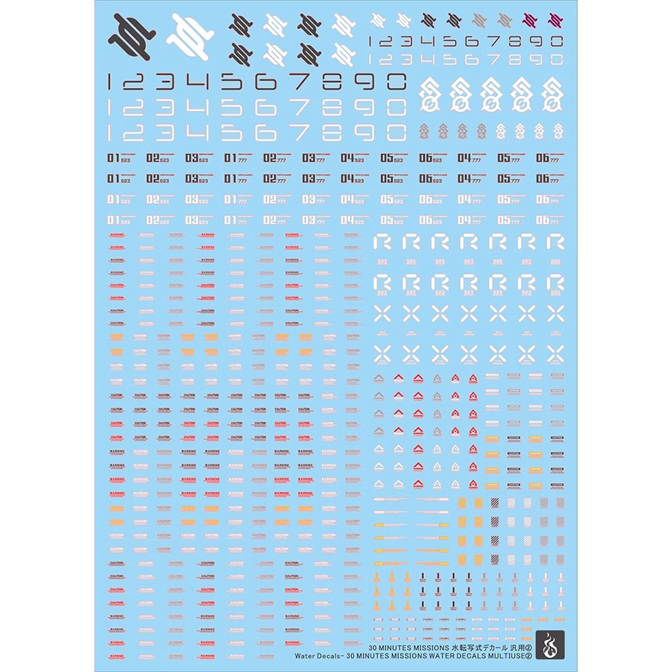 Model Kit Water Decal - Mehrzweck-2-Fluoreszenz-Wasseraufkleber für 1/144 Maßstab 30-Minuten-Missionen Modellbausatz