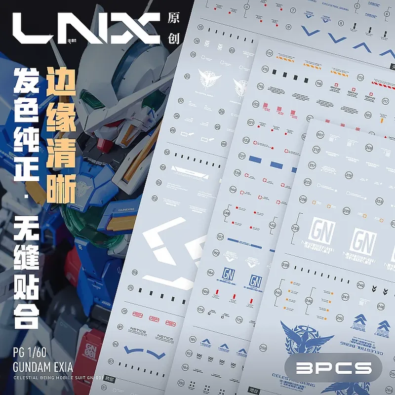 Model Kit Water Decal - LNX Original 1/60 PG Exia Modellbausatz,