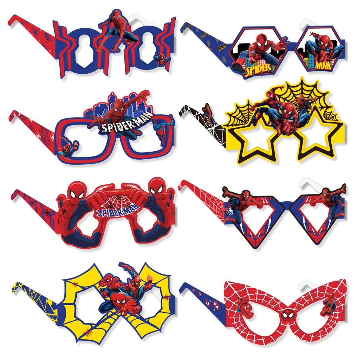Model Kit Spiderman - 8 Stück Spider-Man Papierbrillen, umweltfreundlich, für