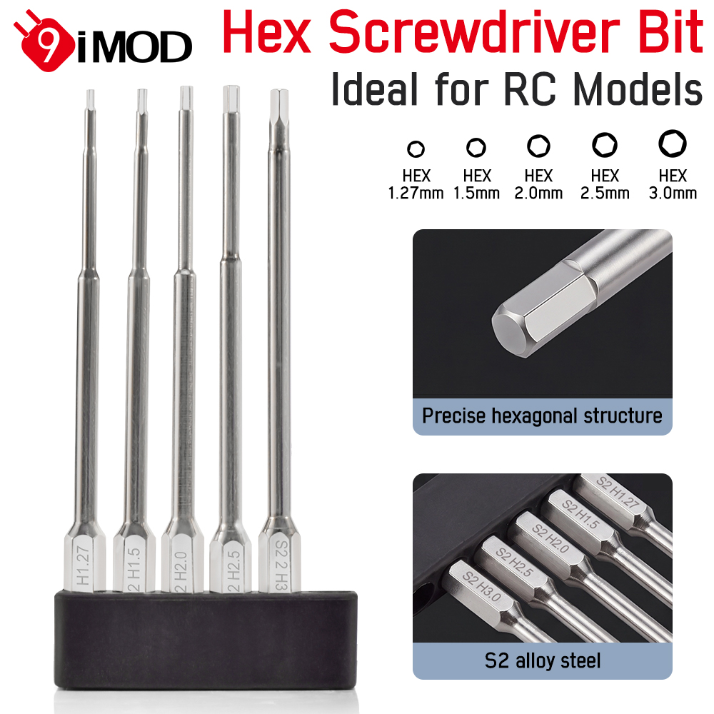 Model Kit Perfect Grade - 9IMOD Sechskant-Schraubendreher-Set, 100 mm verlängert, 1,27–3,0