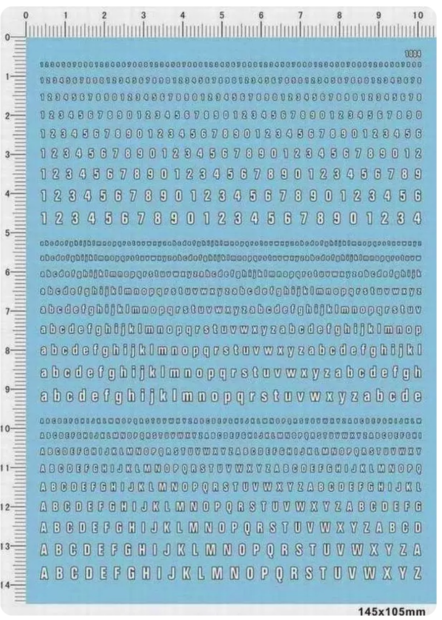 Englische Zahlen und Buchstabe – Model Kit Water Decal Bewertung und Preis