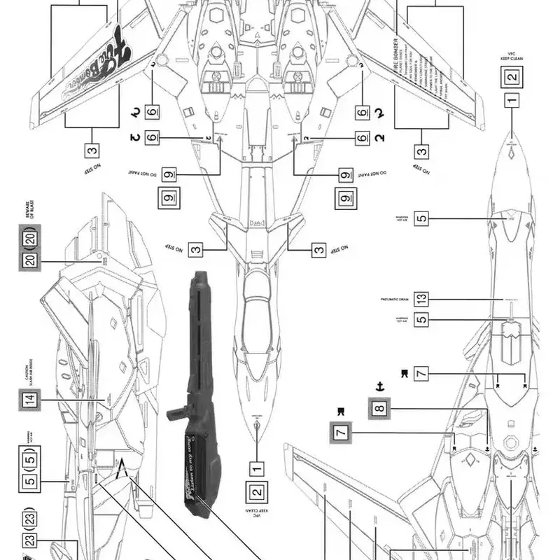 Sanhong Domain HG 1/100 VF-19  – Model Kit Water Decal Bewertung und Preis